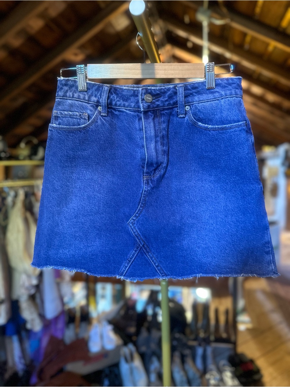 PAIGE Royal Blue Denim Mini Skirt